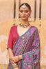 Magnificent Grey Digital Printed Silk Casual Wear Saree With Blouse