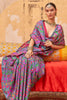 Magnificent Grey Digital Printed Silk Casual Wear Saree With Blouse