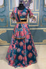 Bewitching Blue Digital Printed Silk Festival Wear Lehenga Choli With Dupatta