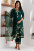Winsome Green Floral Embroidery Viscose Silk Festival Wear Pant Suit