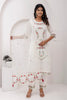 Wonderful White Floral Embroidery Viscose Silk Traditional Pant Suit