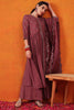 Gorgeous Maroon Embroidered Silk Event Wear Palazzo Suit