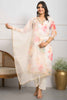 Winsome Off White Floral Printed Organza Festival Wear Pant Suit