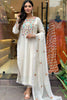 Majestic Cream Embroidery Work Viscose Function Wear Pant Suit