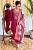 Exquisite Burgundy Embroidery Work Viscose Event Wear Pant Suit