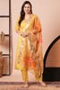 Fantastic Yellow Embroidery Work Chanderi Silk Function Wear Pant Suit