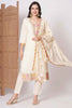 Amazing Cream Embroidered Viscose Function Wear Pant Suit