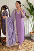 Lovely Purple Embroidered Viscose Pant Suit With Bandhani Dupatta