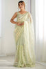 Wonderful Pista Green Sequins Net Function Wear Saree With Blouse