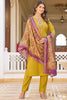 Beautiful Mustard Embroidered Art Silk Haldi Wear Pant Suit