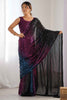 Wonderful Black Sequins Work Georgette Party Wear Saree