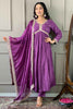 Alluring Purple Embroidered Viscose Traditional Pant Suit