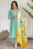 Tantalizing Sea Green Embroidered Viscose Event Wear Pant Suit