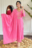 Amazing Pink Embroidered Viscose Traditional Pant Suit With Dupatta