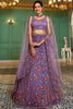 Astonishing Lavender Embroidered Net Lehenga Choli With Dupatta