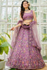 Wonderful Purple Embroidered Net Reception Wear Lehenga Choli