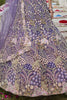 Fabulous Purple Embroidered Net Engagement Wear Lehenga Choli