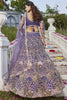 Fabulous Purple Embroidered Net Engagement Wear Lehenga Choli