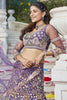 Fabulous Purple Embroidered Net Engagement Wear Lehenga Choli