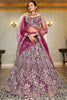 Astonishing Burgundy Sequins Net Designer Lehenga Choli With Dupatta