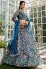 Outstanding Blue Sequins Net Bridesmaid Lehenga Choli With Dupatta