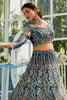 Outstanding Blue Sequins Net Bridesmaid Lehenga Choli With Dupatta