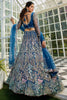 Outstanding Blue Sequins Net Bridesmaid Lehenga Choli With Dupatta