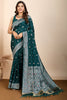 Lovely Green Zari Weaving Silk Function Wear Saree With Blouse