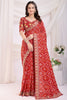 Incredible Maroon Bandhani Printed Silk Bridal Saree With Blouse