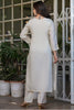 Amazing Off-White Embroidered Viscose Traditional Pant Suit