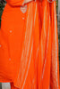 Shocking Orange Embroidered Viscose Event Wear Pant Suit