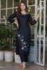 Lovable Black Embroidered Viscose Pant Suit With Dupatta