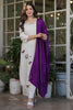 Alluring Off-White Embroidered Viscose Casual Wear Pant Suit