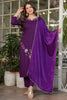 Interesting Wine Embroidered Viscose Festival Wear Pant Suit