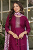 Lovely Maroon Sequins Rayon Casual Wear Pant Suit With Dupatta