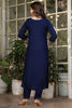 Spectacular Navy Blue Sequins Rayon Event Wear Pant Suit With Dupatta