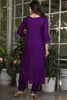 Dazzling Wine Sequins Rayon Function Wear Pant Suit With Dupatta
