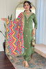 Beautiful Pista Green Embroidered Viscose Traditional Pant Suit