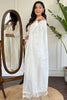 Awesome White Embroidered Viscose Event Wear Pant Suit