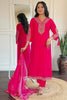 Adorable Pink Embroidered Viscose Function Wear Pant Suit With Dupatta