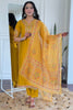 Lovely Yellow Embroidered Viscose Haldi Wear Pant Suit With Dupatta