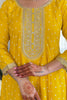 Stunning Mustard Yellow Bandhani Printed Silk Pant Suit With Dupatta