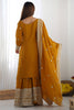 Beautiful Mustard Yellow Embroidered Chinon Designer Sharara Suit