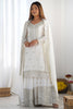 Astonishing White Sequins Chinon Eid Special Sharara Suit With Dupatta