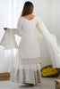 Astonishing White Sequins Chinon Eid Special Sharara Suit With Dupatta