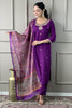 Amazing Wine Embroidered Rayon Festival Wear Pant Suit With Dupatta