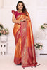 Wonderful Orange Zari Weaving Banarasi Silk Festival Wear Saree