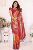 Wonderful Orange Zari Weaving Banarasi Silk Festival Wear Saree
