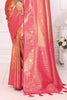 Alluring Pink Zari Weaving Banarasi Silk Saree With Blouse