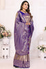 Bewitching Purple Zari Weaving Banarasi Silk Event Wear Saree